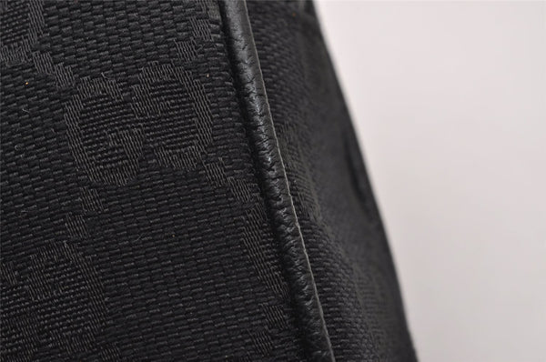 Authentic GUCCI Cigarette Case Pouch Purse GG Canvas Leather 115249 Black 6811I