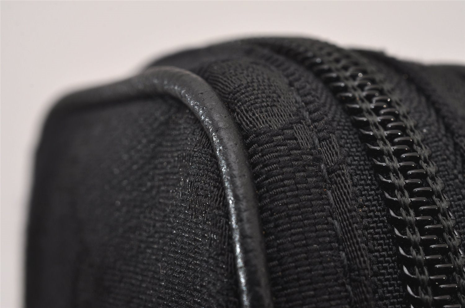 Authentic GUCCI Cigarette Case Pouch Purse GG Canvas Leather 115249 Black 6811I