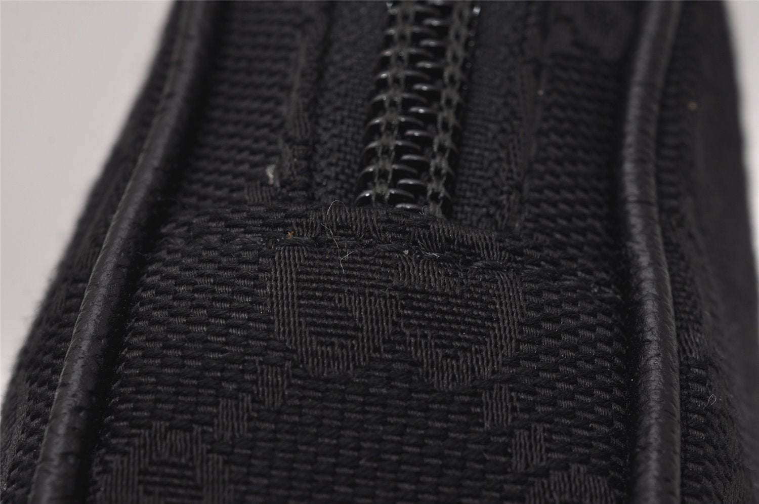 Authentic GUCCI Cigarette Case Pouch Purse GG Canvas Leather 115249 Black 6811I