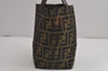 Authentic FENDI Vintage Zucca Tote Hand Bag Nylon Leather Brown 6811J