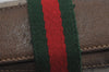 Authentic GUCCI Web Sherry Line Shoulder Cross Bag GG PVC Leather Brown 6813J