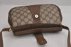Authentic GUCCI Web Sherry Line Shoulder Cross Bag GG PVC Leather Brown 6813J