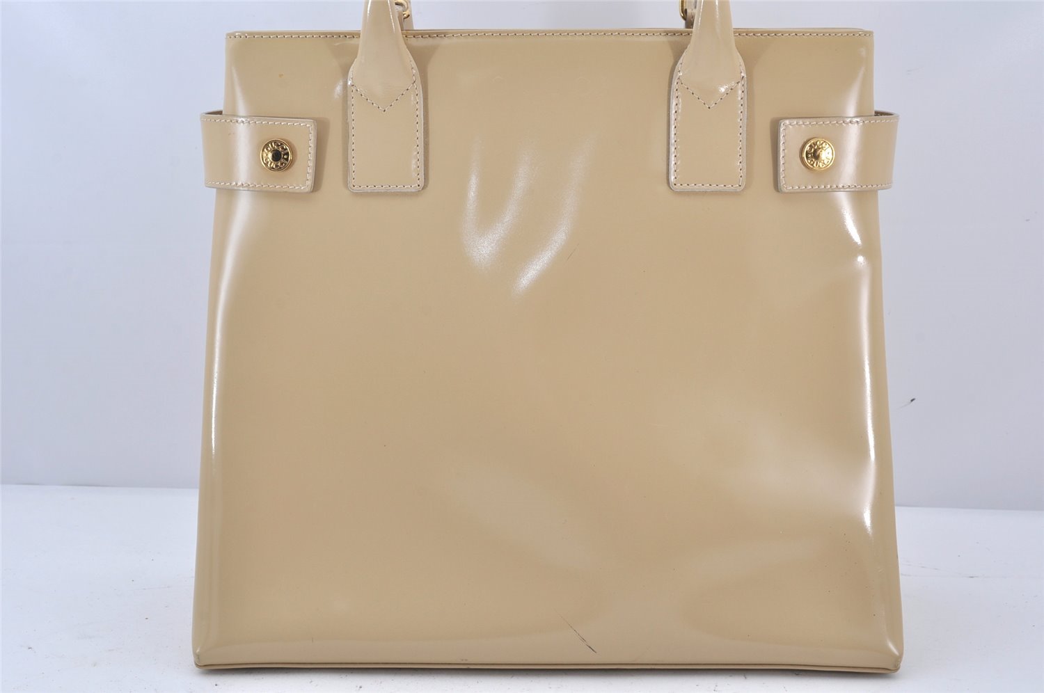 Authentic GUCCI Vintage 2Way Shoulder Hand Bag Enamel Beige Junk 6813K