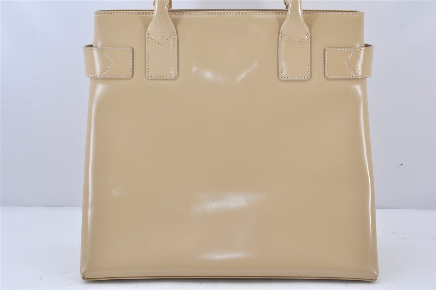 Authentic GUCCI Vintage 2Way Shoulder Hand Bag Enamel Beige Junk 6813K