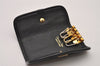 Authentic Christian Dior Trotter 4 Hooks Key Case Canvas Leather Black 6814I