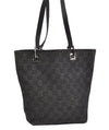Authentic GUCCI Vintage Shoulder Tote Bag GG Canvas Leather 31244 Black 6816J