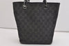 Authentic GUCCI Vintage Shoulder Tote Bag GG Canvas Leather 31244 Black 6816J
