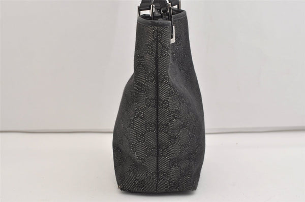Authentic GUCCI Vintage Shoulder Tote Bag GG Canvas Leather 31244 Black 6816J