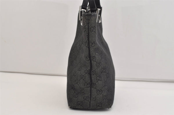 Authentic GUCCI Vintage Shoulder Tote Bag GG Canvas Leather 31244 Black 6816J