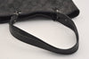 Authentic GUCCI Vintage Shoulder Tote Bag GG Canvas Leather 31244 Black 6816J