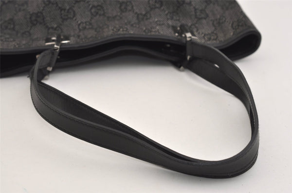 Authentic GUCCI Vintage Shoulder Tote Bag GG Canvas Leather 31244 Black 6816J