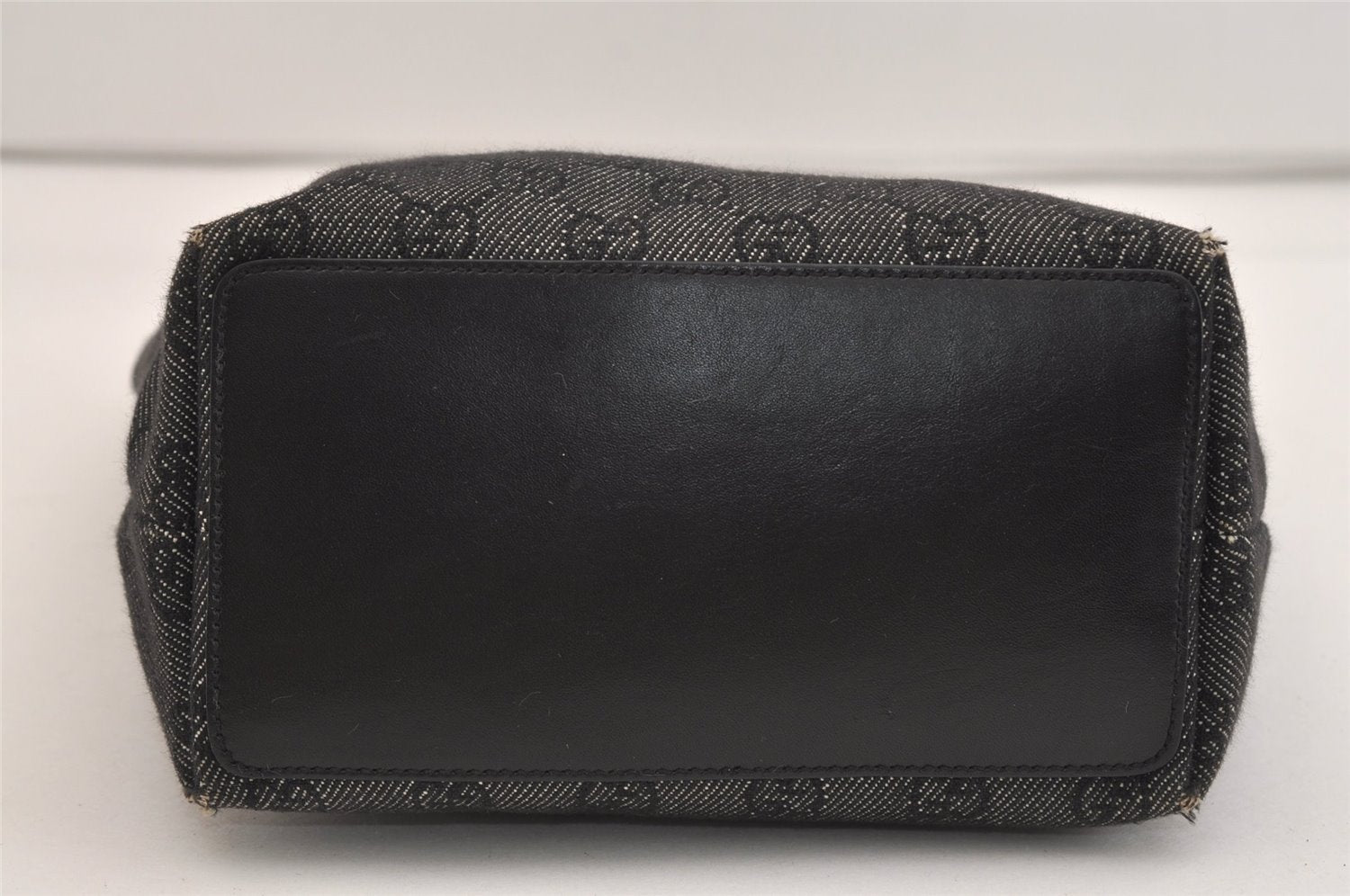 Authentic GUCCI Vintage Shoulder Tote Bag GG Canvas Leather 31244 Black 6816J