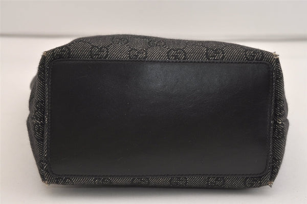 Authentic GUCCI Vintage Shoulder Tote Bag GG Canvas Leather 31244 Black 6816J