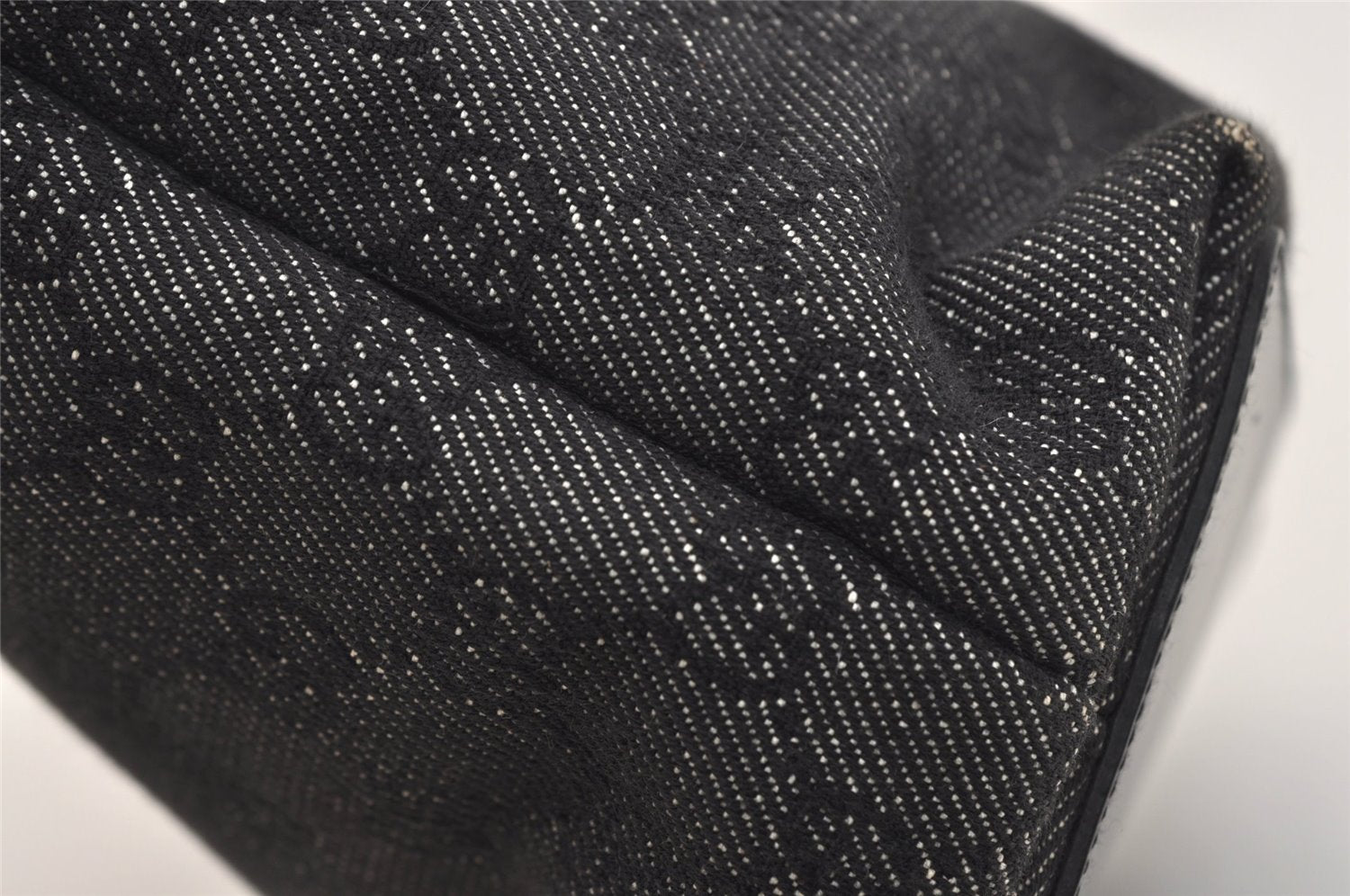 Authentic GUCCI Vintage Shoulder Tote Bag GG Canvas Leather 31244 Black 6816J