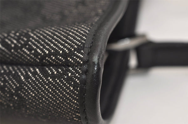 Authentic GUCCI Vintage Shoulder Tote Bag GG Canvas Leather 31244 Black 6816J