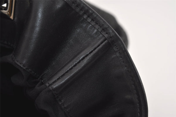 Authentic GUCCI Vintage Shoulder Tote Bag GG Canvas Leather 31244 Black 6816J