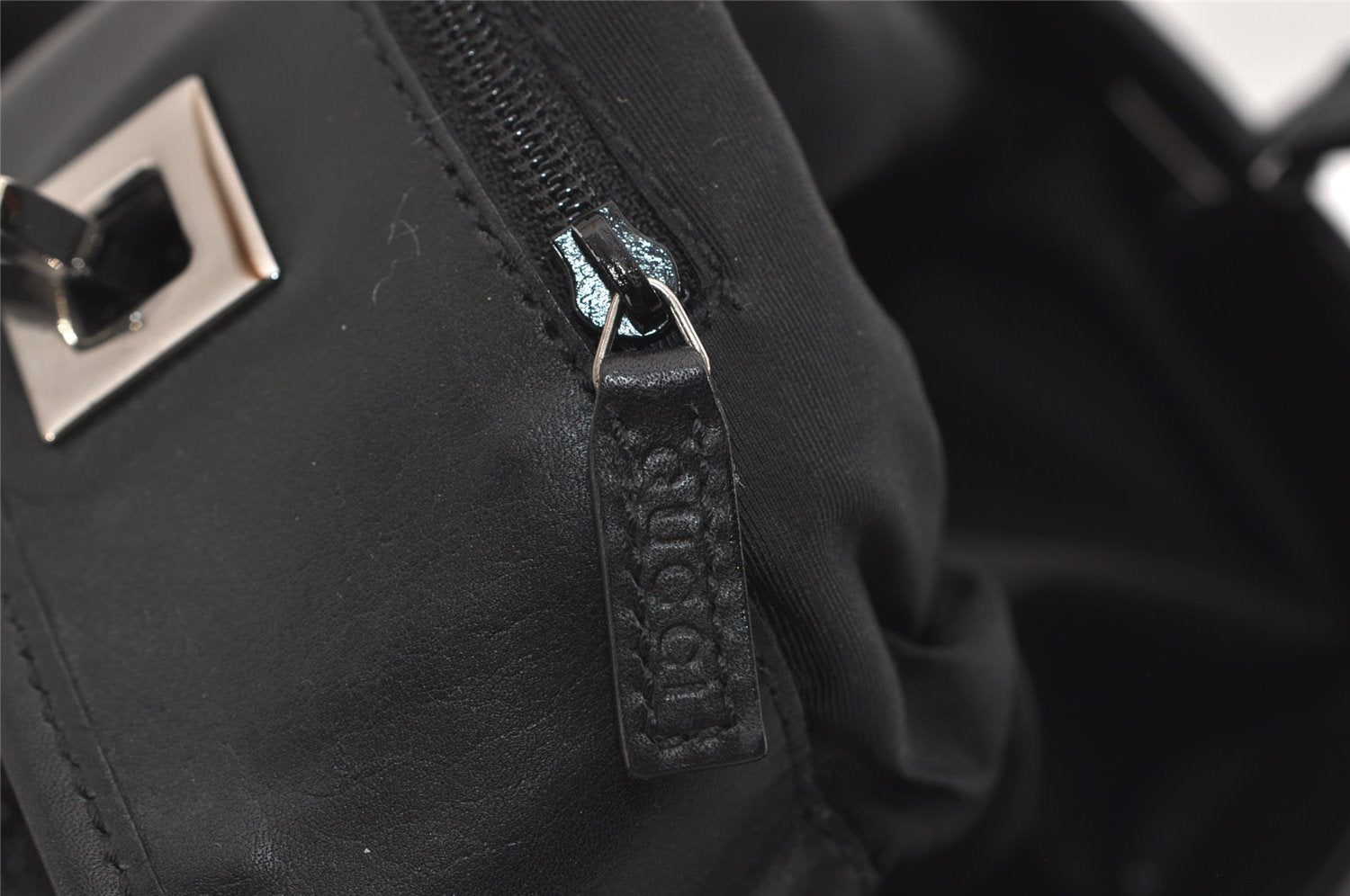 Authentic GUCCI Vintage Shoulder Tote Bag GG Canvas Leather 31244 Black 6816J