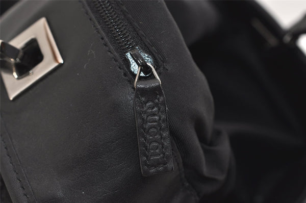 Authentic GUCCI Vintage Shoulder Tote Bag GG Canvas Leather 31244 Black 6816J