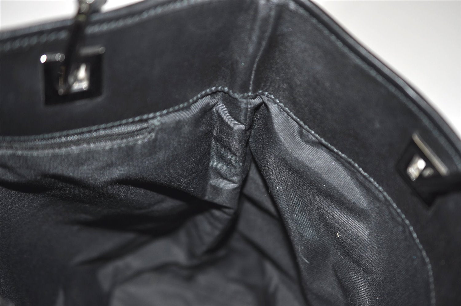 Authentic GUCCI Vintage Shoulder Tote Bag GG Canvas Leather 31244 Black 6816J