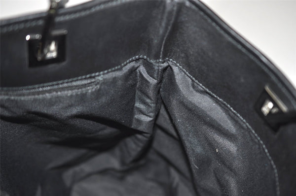 Authentic GUCCI Vintage Shoulder Tote Bag GG Canvas Leather 31244 Black 6816J