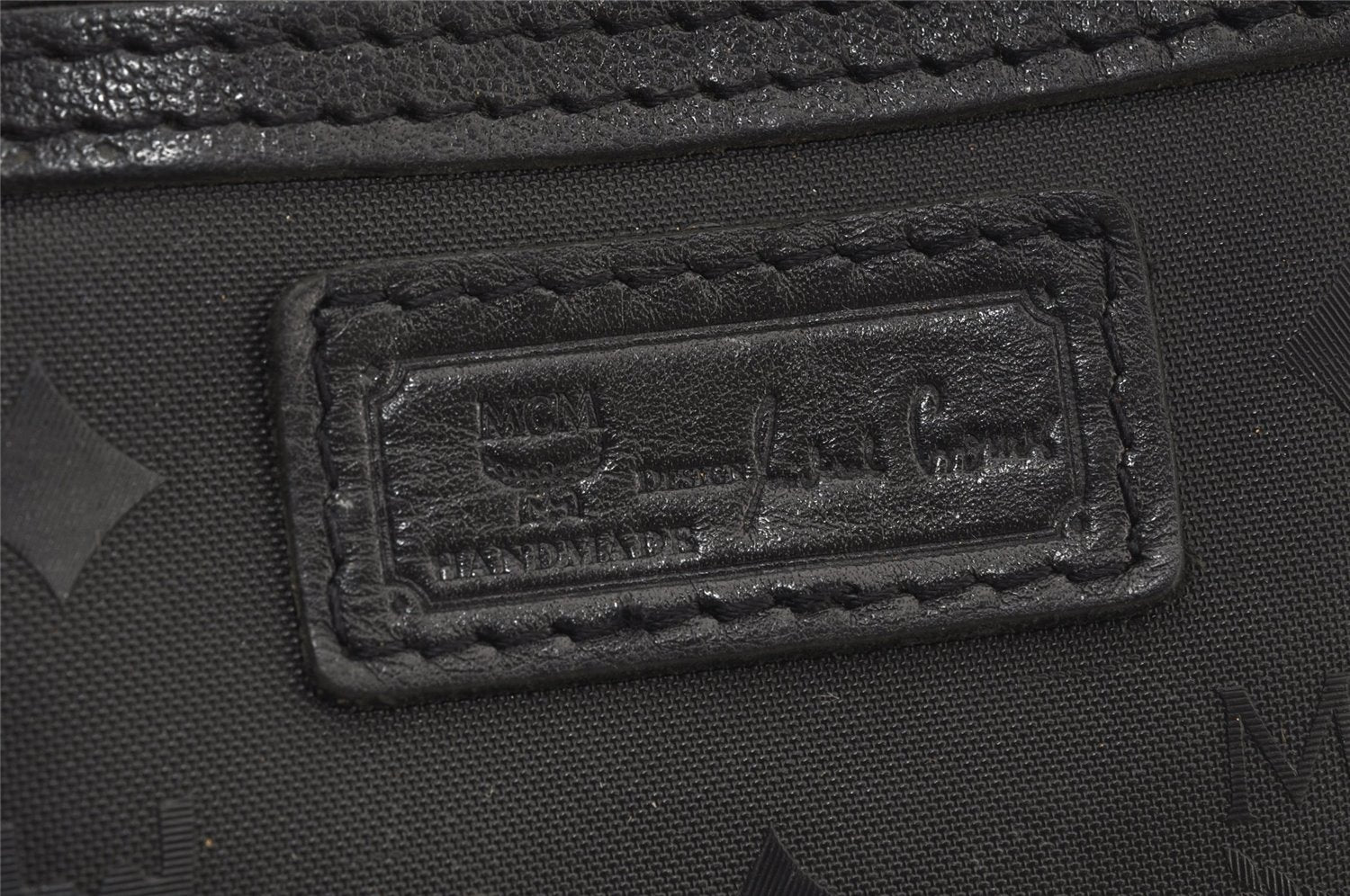 Authentic MCM Vintage PVC Leather 2Way Hand Boston Bag Purse Black 6817J