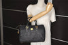 Authentic MCM Vintage PVC Leather 2Way Hand Boston Bag Purse Black 6817J