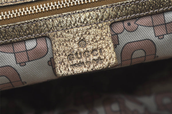 Authentic GUCCI Sherry Line Tote Bag GG Canvas Leather 139260 Beige 6818I