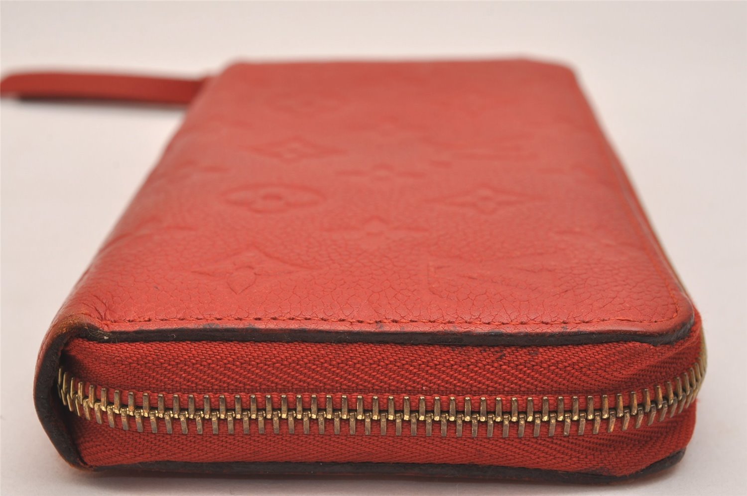 Authentic Louis Vuitton Monogram Empreinte Zippy Wallet Red M60547 LV 6818J