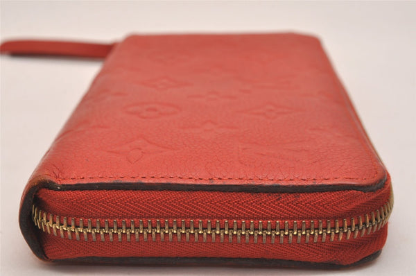 Authentic Louis Vuitton Monogram Empreinte Zippy Wallet Red M60547 LV 6818J