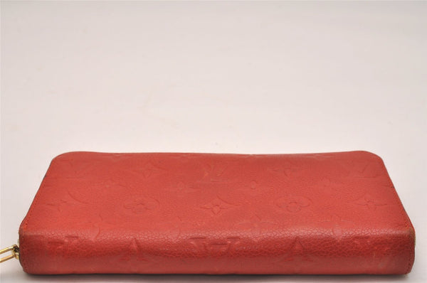 Authentic Louis Vuitton Monogram Empreinte Zippy Wallet Red M60547 LV 6818J