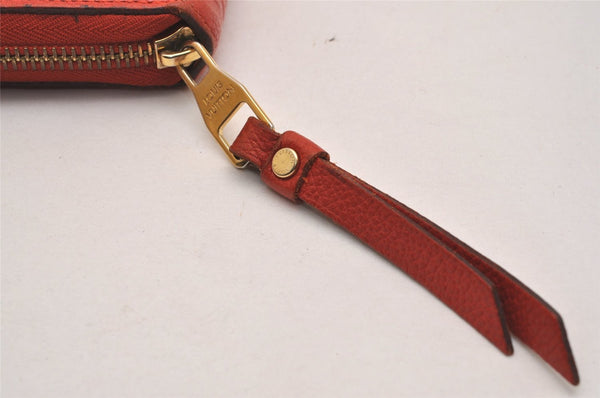 Authentic Louis Vuitton Monogram Empreinte Zippy Wallet Red M60547 LV 6818J