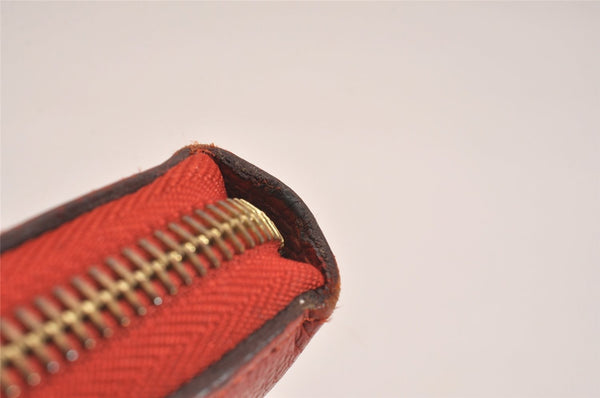 Authentic Louis Vuitton Monogram Empreinte Zippy Wallet Red M60547 LV 6818J