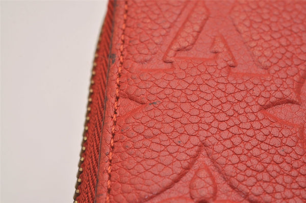 Authentic Louis Vuitton Monogram Empreinte Zippy Wallet Red M60547 LV 6818J