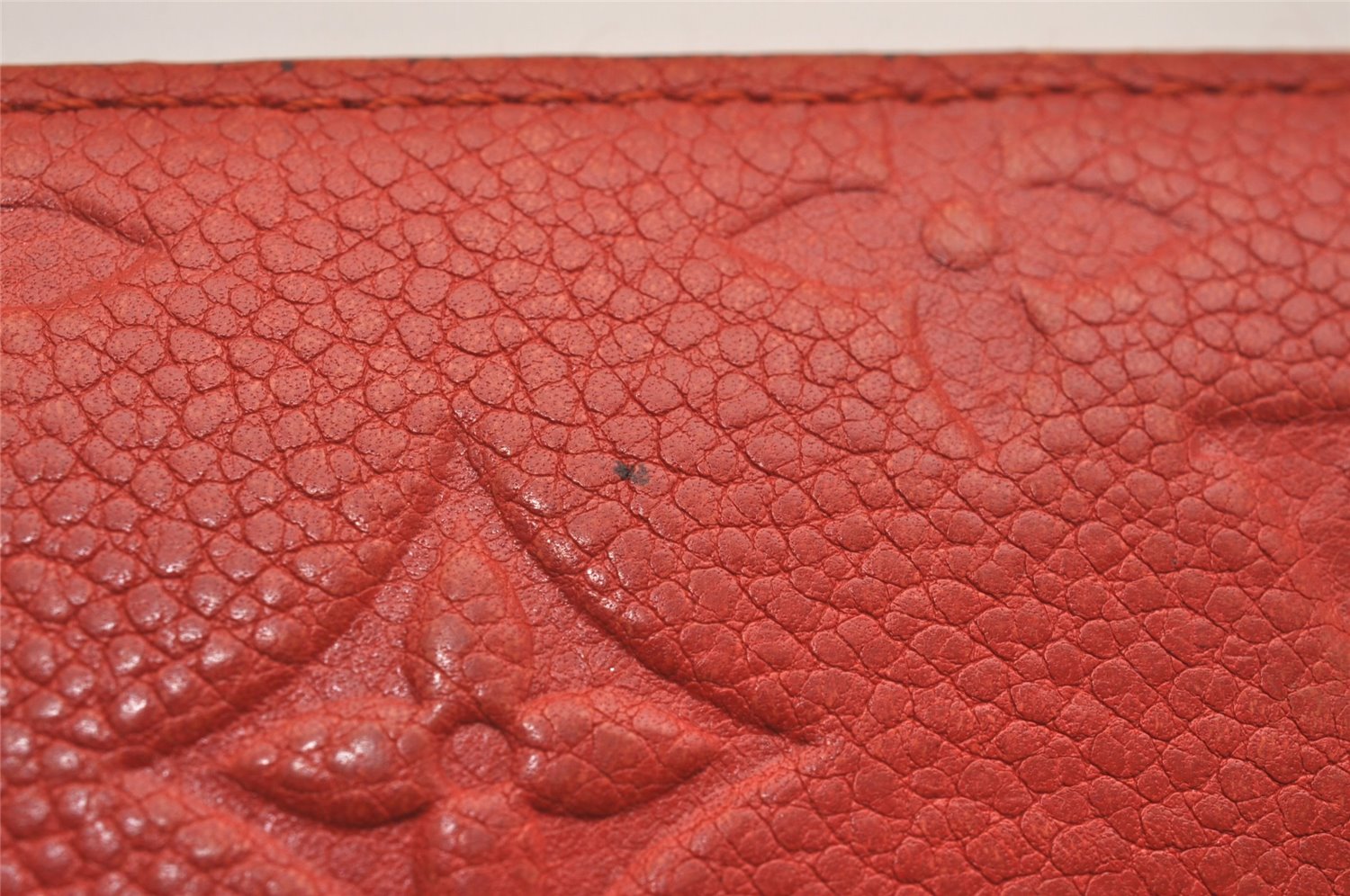 Authentic Louis Vuitton Monogram Empreinte Zippy Wallet Red M60547 LV 6818J