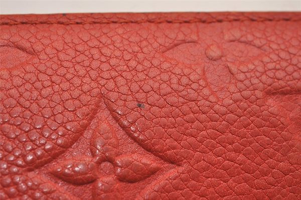 Authentic Louis Vuitton Monogram Empreinte Zippy Wallet Red M60547 LV 6818J