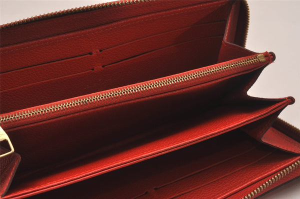 Authentic Louis Vuitton Monogram Empreinte Zippy Wallet Red M60547 LV 6818J