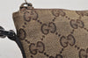 Auth GUCCI Web Sherry Line Hand Bag Pouch GG Canvas Leather 141809 Brown 6819I