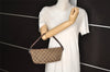 Auth GUCCI Web Sherry Line Hand Bag Pouch GG Canvas Leather 141809 Brown 6819I