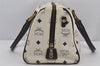 Authentic MCM Vintage Leather 2Way Hand Boston Bag Purse White 6819J