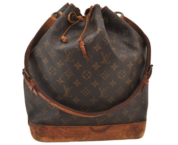 Authentic Louis Vuitton Monogram Noe Shoulder Drawstring Bag M42224 LV 6820K