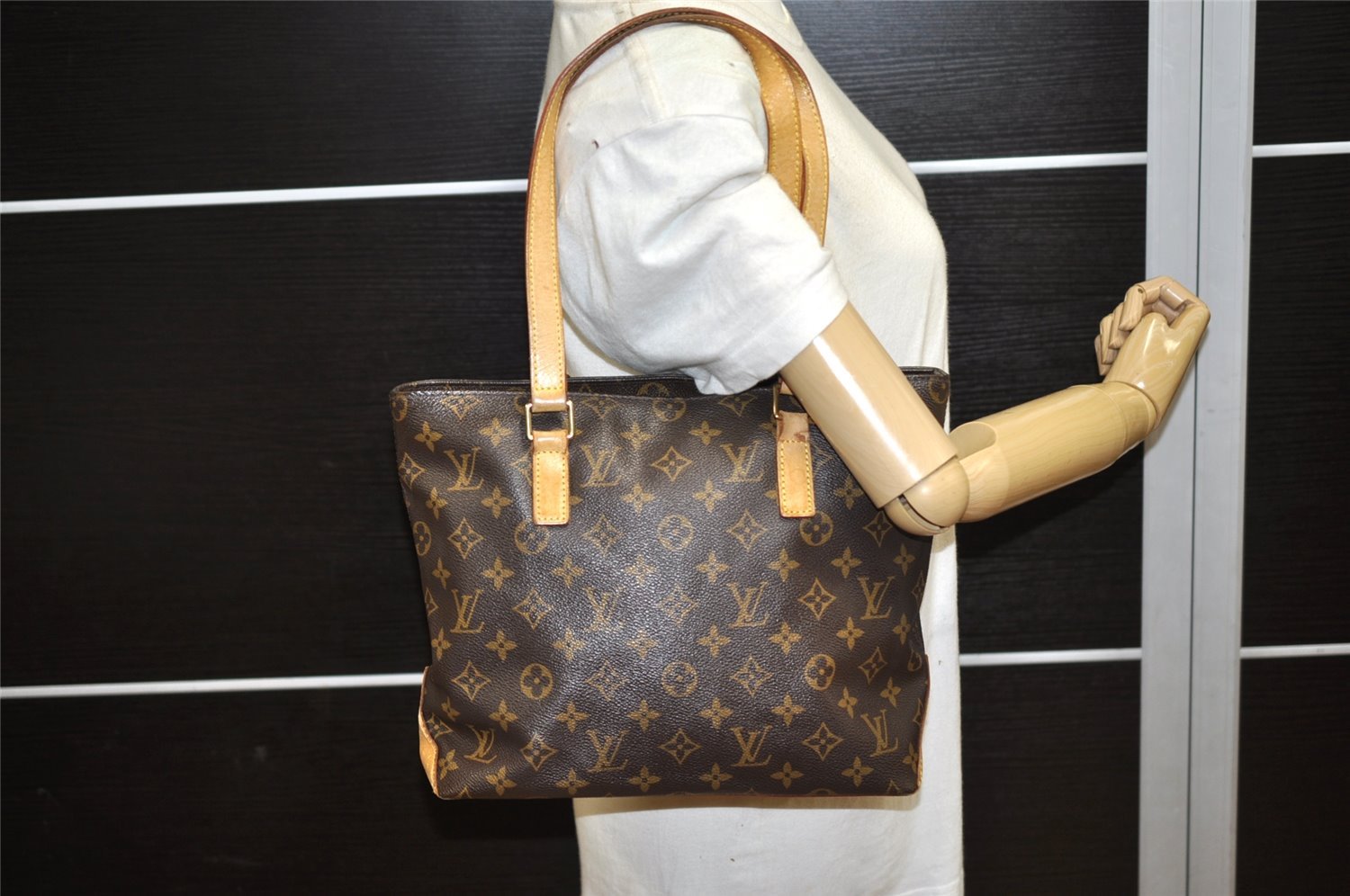 Authentic Louis Vuitton Monogram Cabas Piano Shoulder Tote Bag M51148 LV 6821K