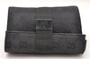 Authentic GUCCI Vintage Pouch Purse GG Canvas Leather 0390991 Black 6822I