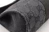Authentic GUCCI Vintage Pouch Purse GG Canvas Leather 0390991 Black 6822I