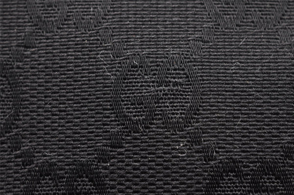 Authentic GUCCI Vintage Pouch Purse GG Canvas Leather 0390991 Black 6822I