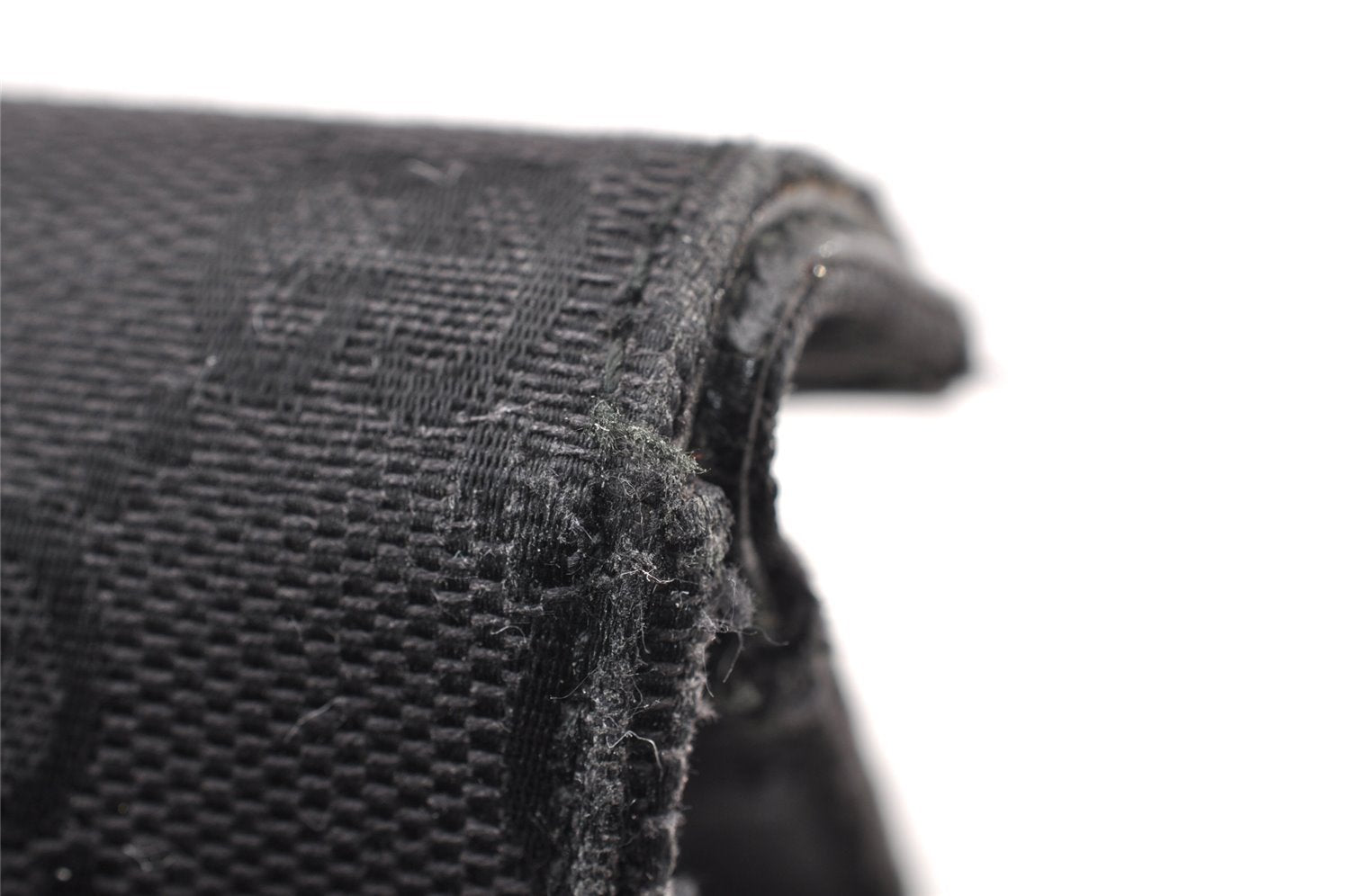 Authentic GUCCI Vintage Pouch Purse GG Canvas Leather 0390991 Black 6822I