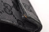 Authentic GUCCI Vintage Pouch Purse GG Canvas Leather 0390991 Black 6822I