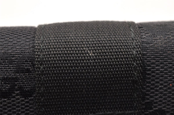 Authentic GUCCI Vintage Pouch Purse GG Canvas Leather 0390991 Black 6822I