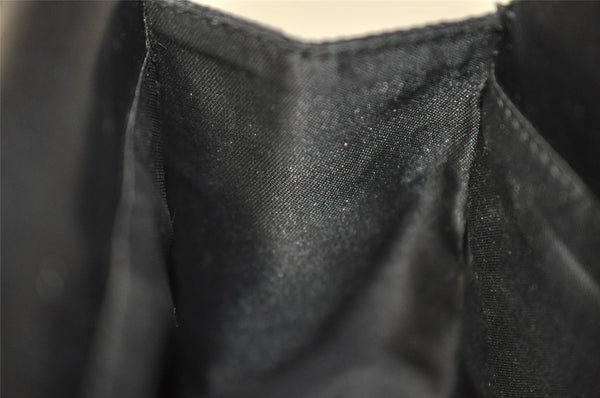 Authentic GUCCI Vintage Pouch Purse GG Canvas Leather 0390991 Black 6822I