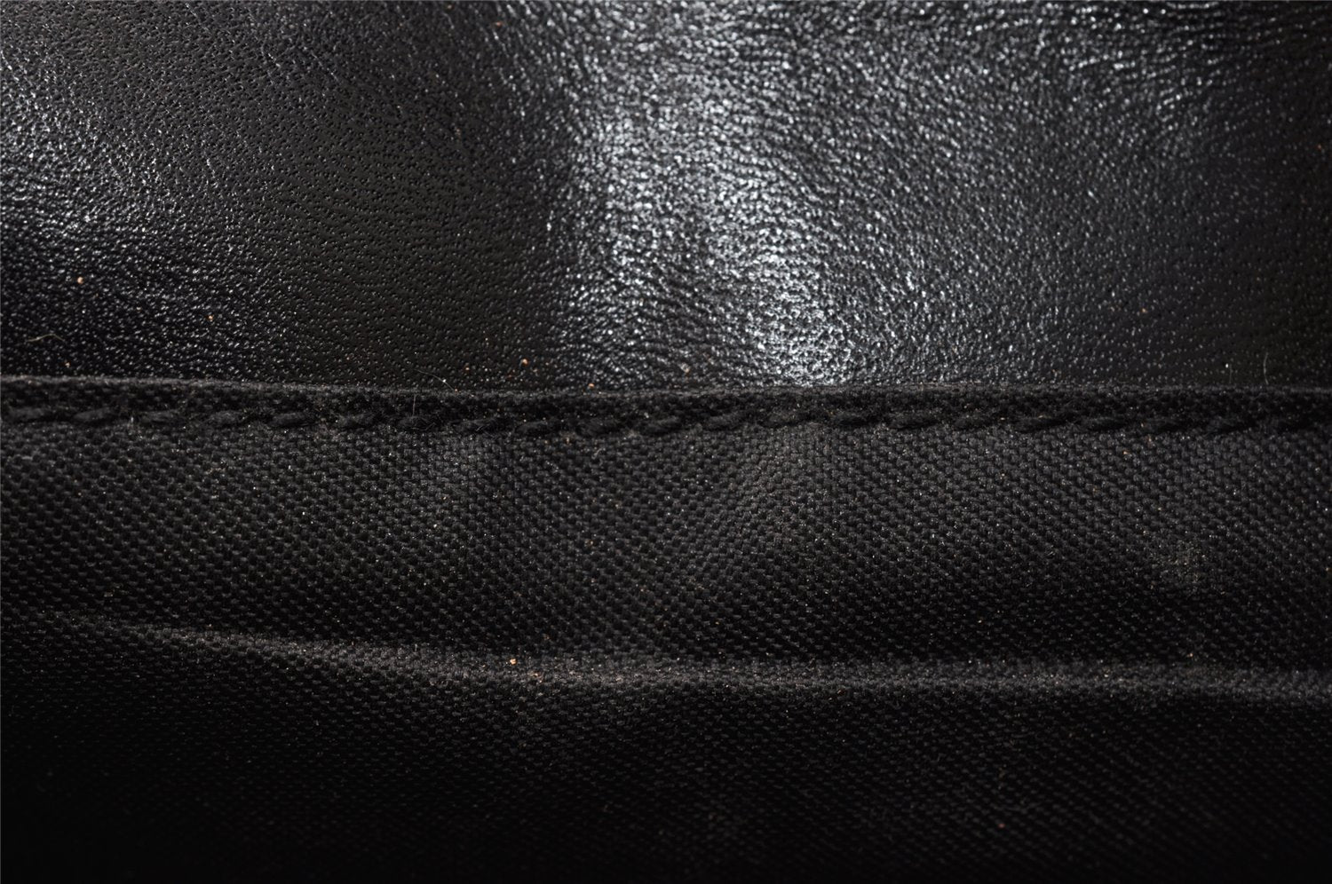 Authentic GUCCI Vintage Pouch Purse GG Canvas Leather 0390991 Black 6822I