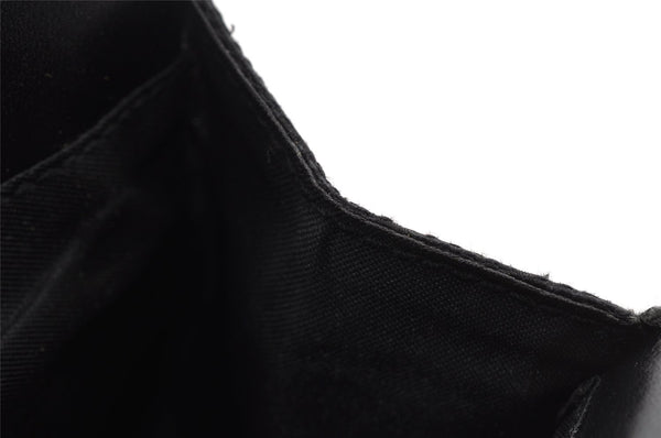 Authentic GUCCI Vintage Pouch Purse GG Canvas Leather 0390991 Black 6822I